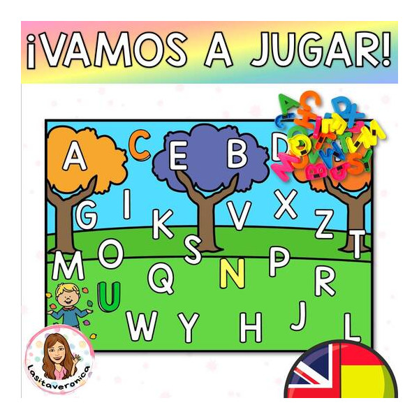 Abecedario Tarjetas de letras magnéticas. Alphabet Magnetic Letter Templates