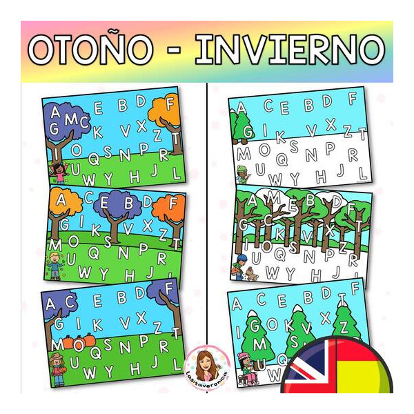 Abecedario Tarjetas de letras magnéticas. Alphabet Magnetic Letter Templates