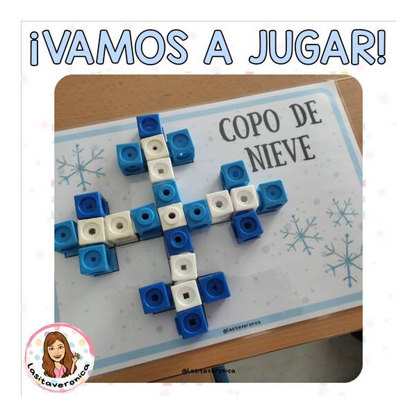 Policubos en invierno. Winter Mathlink Cubes Designs Snap cubes.Math Centers.Spanish