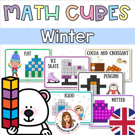 Construimos con policubos en INVIERNO/ Winter Mathlink Cubes Designs. English