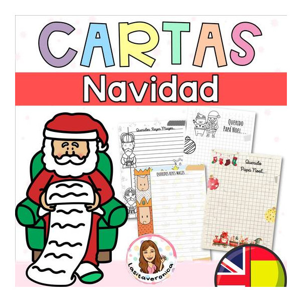 Cartas Reyes Magos y Papá Noel. Español. Spanish. English