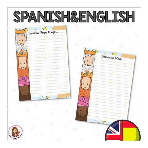 Cartas Reyes Magos y Papá Noel. Español. Spanish. English