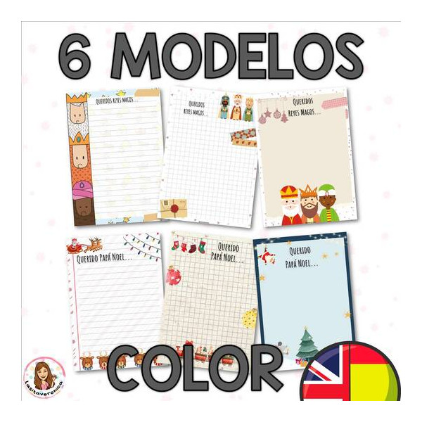 Cartas Reyes Magos y Papá Noel. Español. Spanish. English