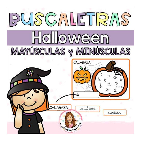 Buscaletras "HALLOWEEN" / Letter finders "HALLOWEEN" Vocabulary. Spanish. Sopa de letras Halloween. Alphabet soup. Spanish