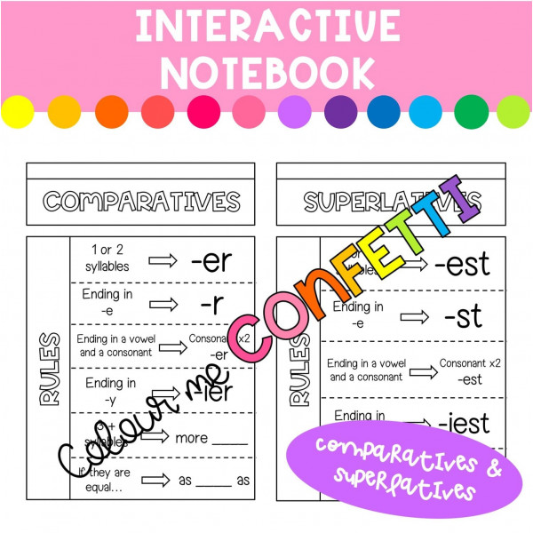 Comparatives and superlatives - Interactive notebook