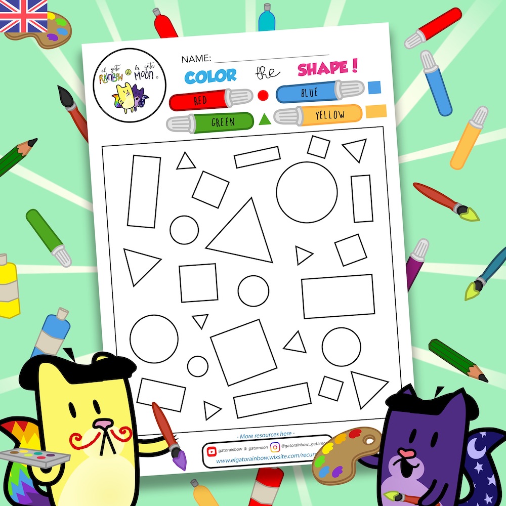 [ENGLISH] Formas geométricas planas - Discrimina y colorea