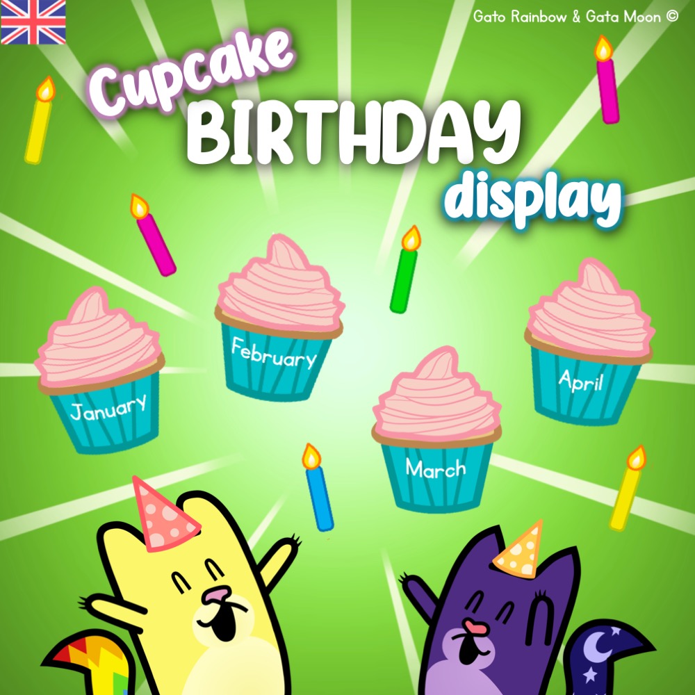 [ENGLISH] CUPCAKES de CUMPLEAÑOS – DECORACIÓN para CLASE