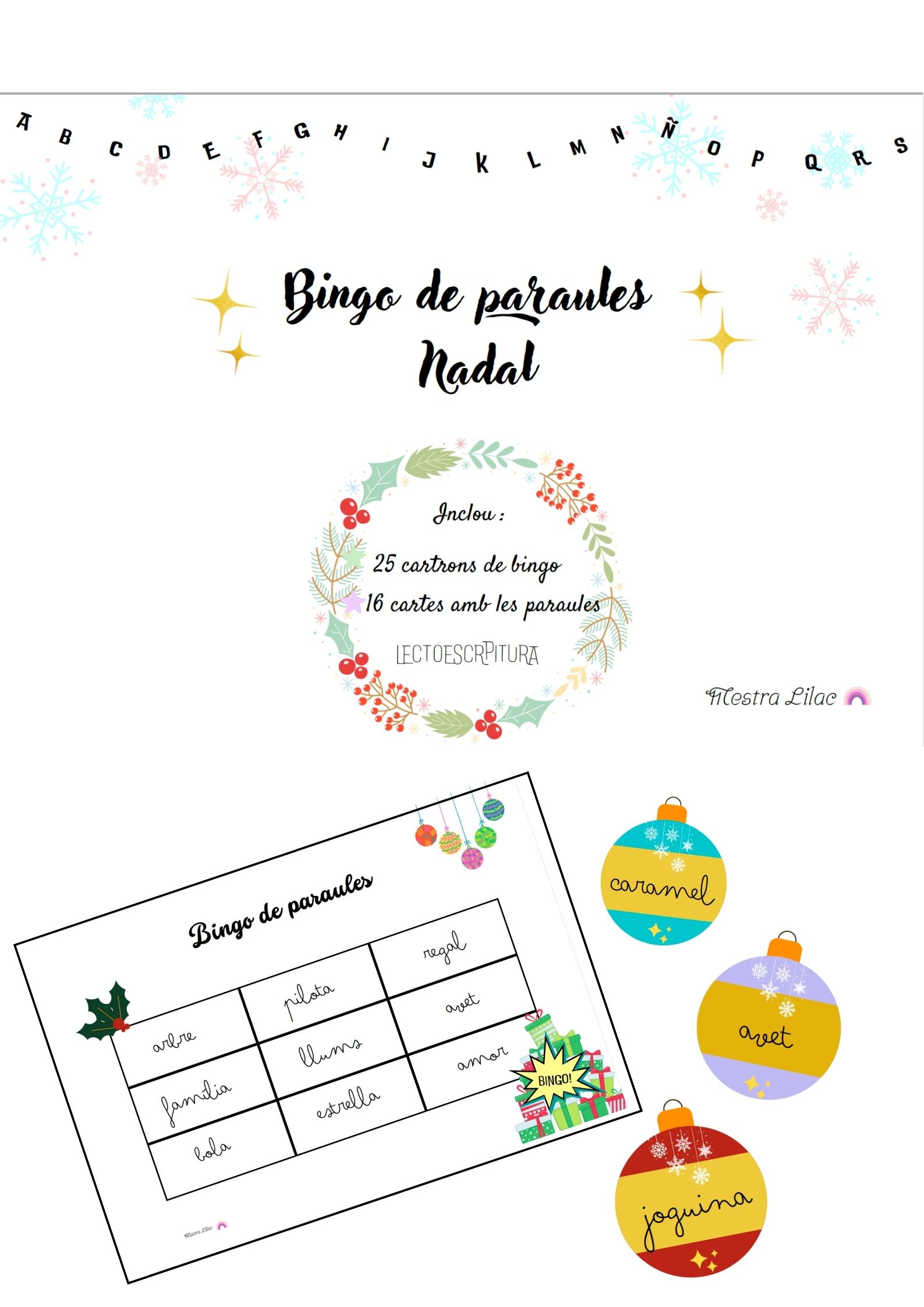 Bingo paraules -Nadal-