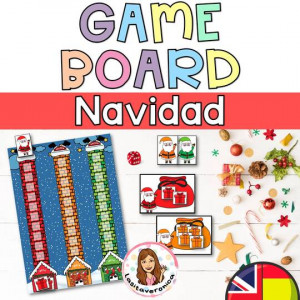 Juego de mesa Navidad. Christmas Game Board. December. Mates Navidad.