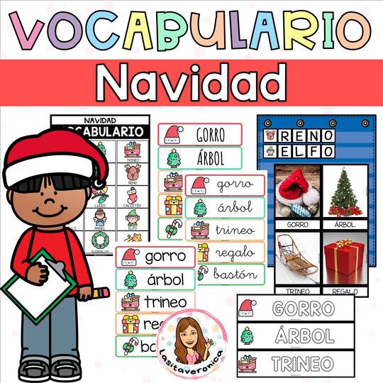 Vocabulario Navidad. Christmas Vocabulary. December. Diciembre. Spanish