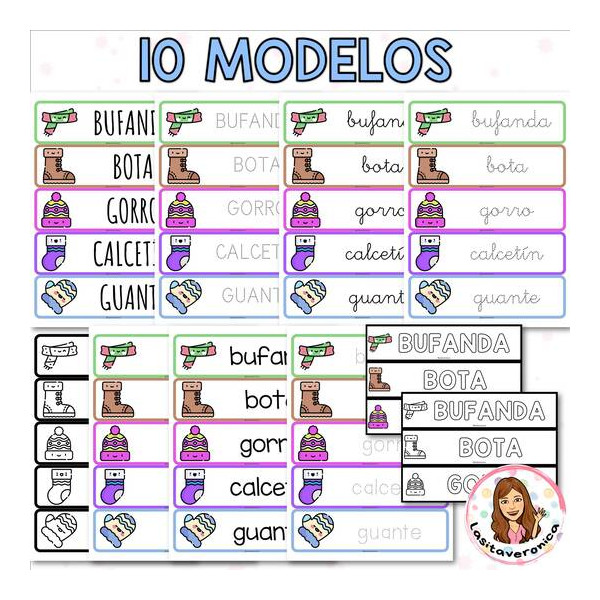 Vocabulario invierno. Winter vocabulary. January. Enero. Spanish.