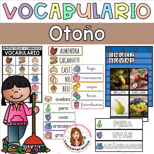 Vocabulario otoño / Autumn Vocabulary. Fall. September. Spanish