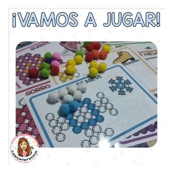 Pompones en Invierno / Winter Pom Poms. Español