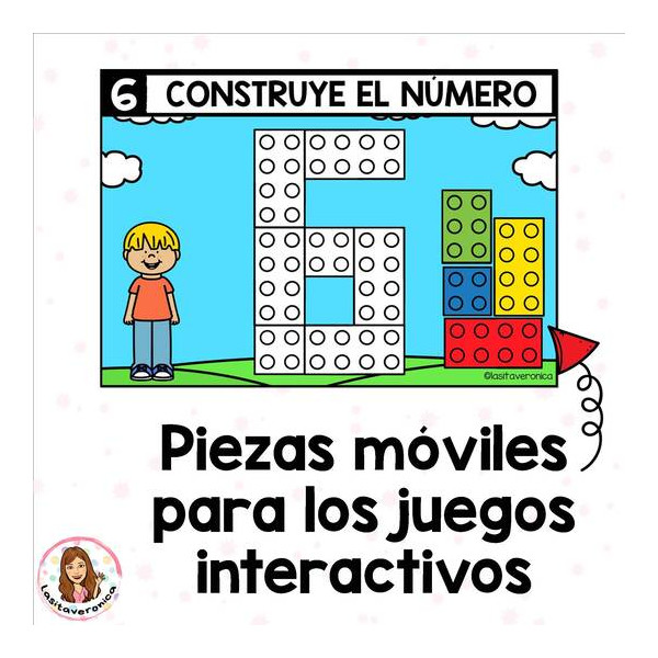 Actividades digitales número 6. Digital Numbers Slides. Spanish