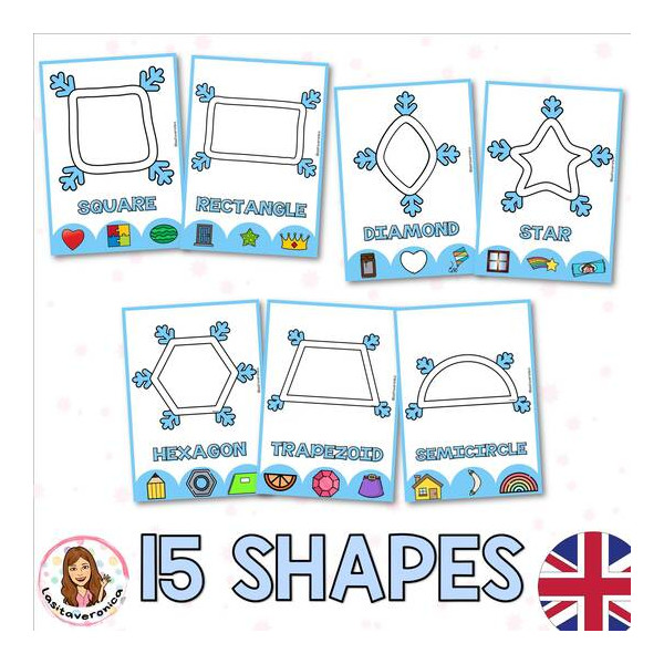Modela con plastilina formas geométricas. Copos de nieve / Snowflake. English