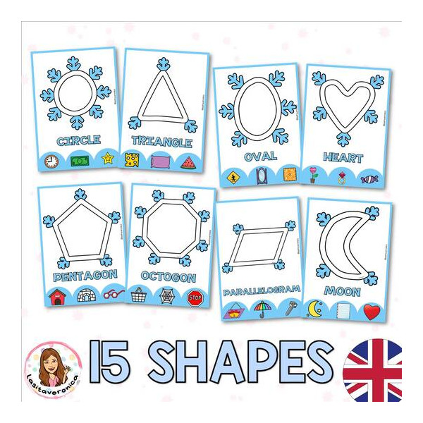 Modela con plastilina formas geométricas. Copos de nieve / Snowflake. English