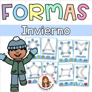 Plastilina formas invierno. Snowflake Playdough Shapes. January. Winter. Spanish. Copos de nieve