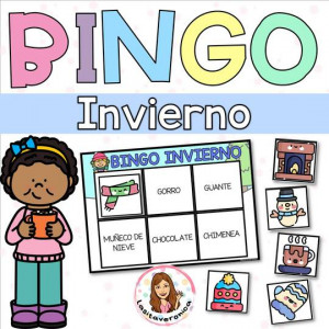 Bingo de invierno. Lectura invierno. Vocabulario invierno. Enero.