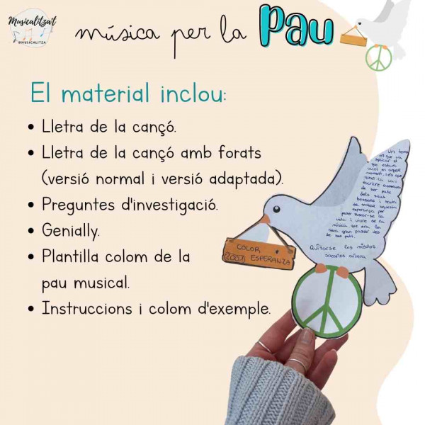 MÚSICA PER LA PAU: COLOM MUSICAL I CANÇÓ RESISTE Y GRITA @musicalitza