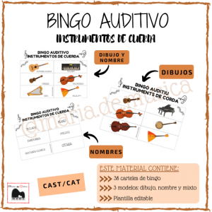 Bingo auditivo instrumentos cuerda