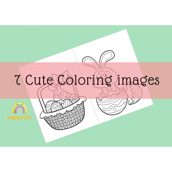 Easter theme mini cute foldable coloring book, Happy Easter bunny