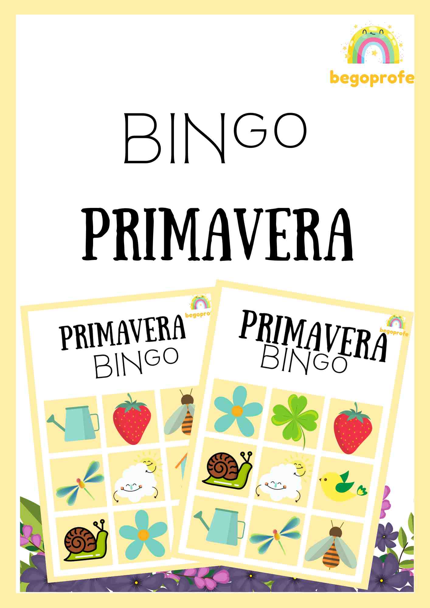 Bingo de primavera - Spring bingo game