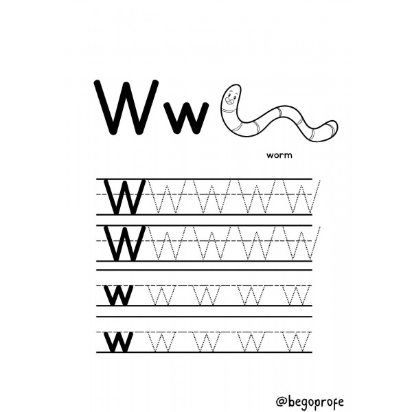 Spring alphabet handwriting practice, tracing pages, coloring