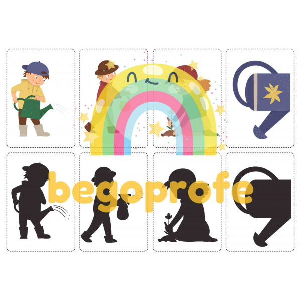 Juego de primavera: emparejar imágenes con su sombra - Spring shadow matching game