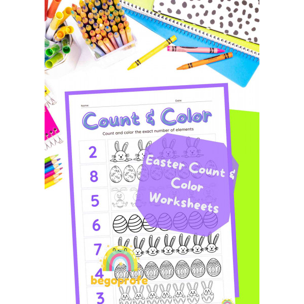 Easter Count & Color Worksheet