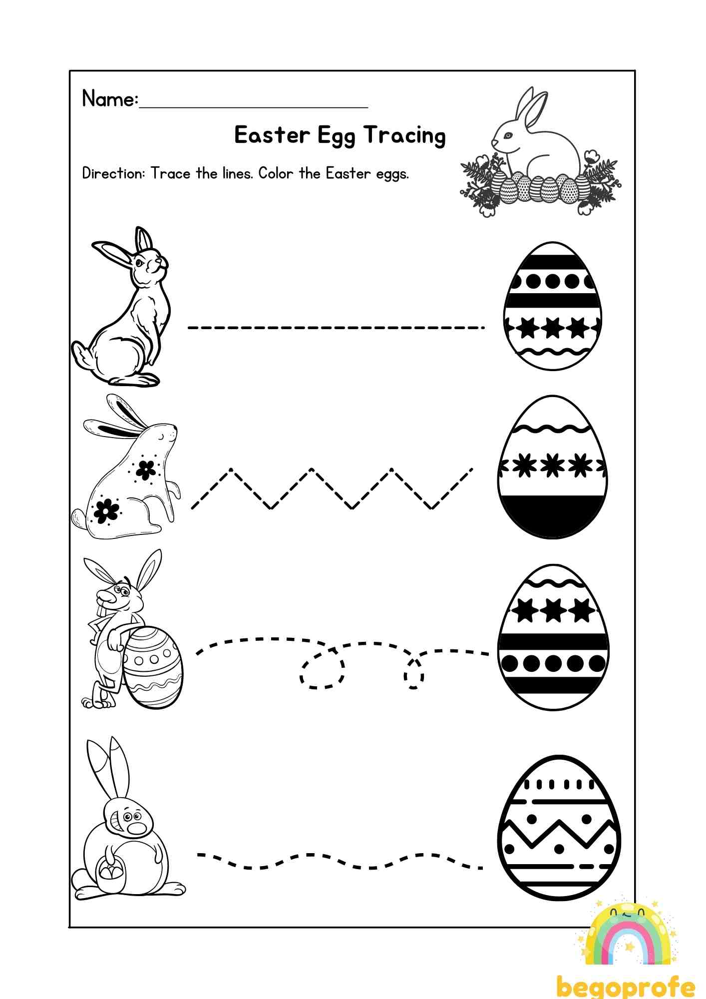 Easter egg tracing - Trazos de Pascua