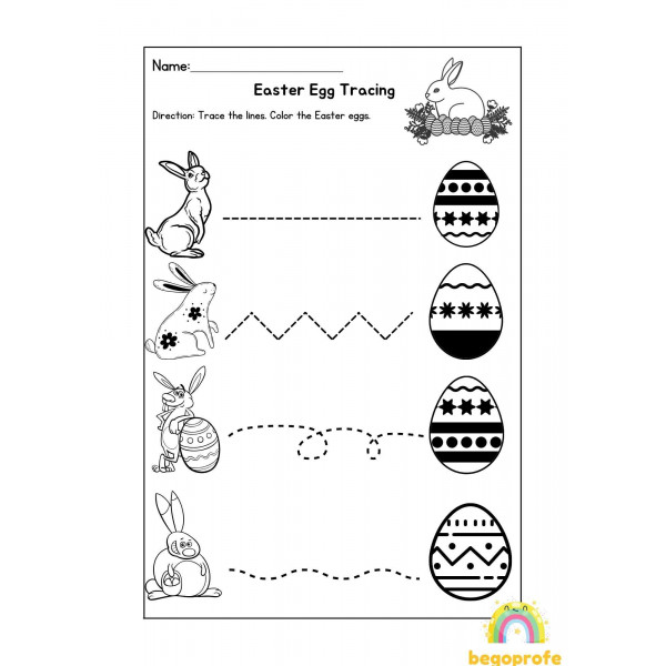 Easter egg tracing - Trazos de Pascua