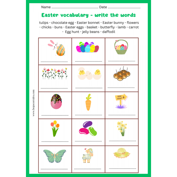 Easter vocabulary pack
