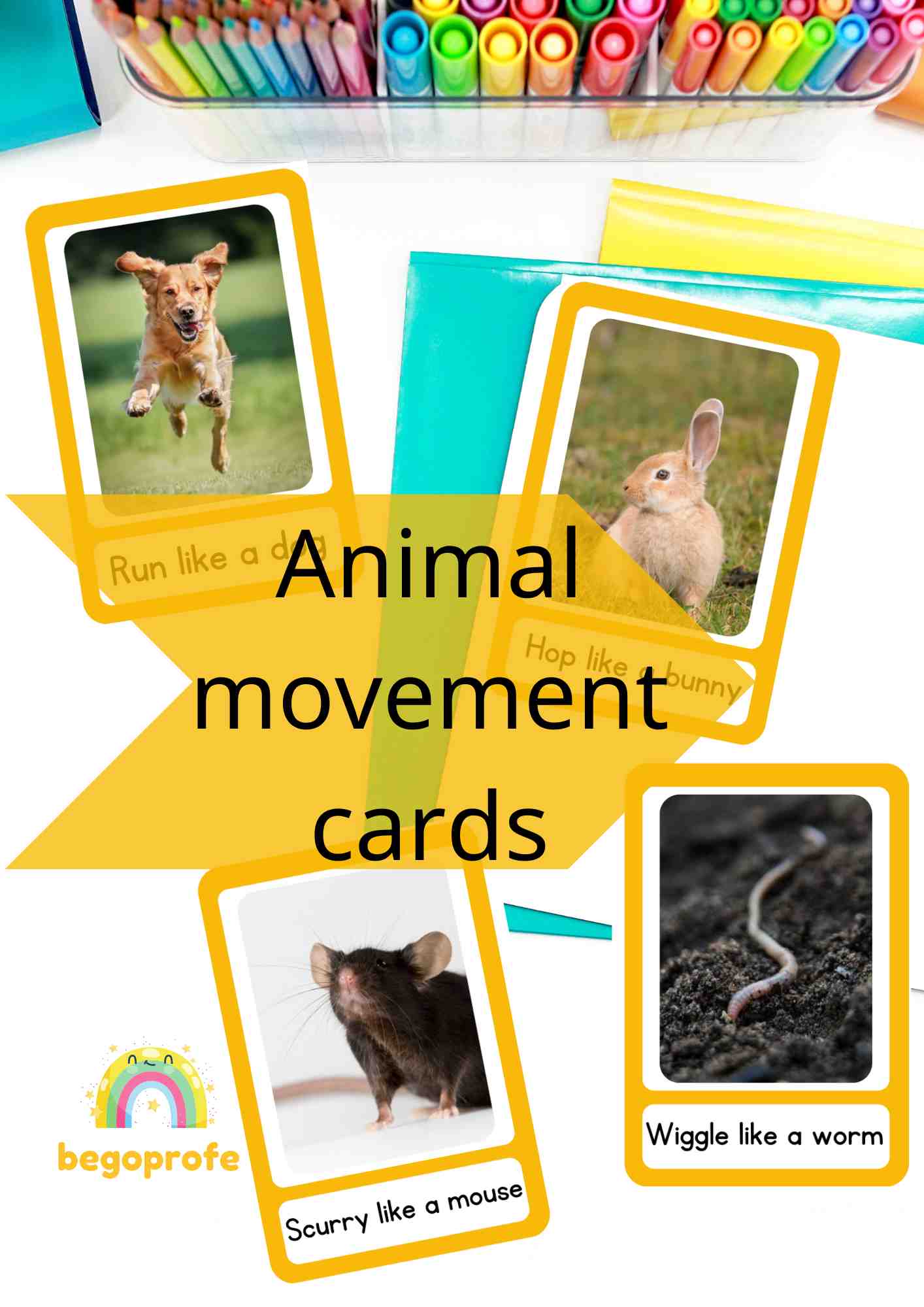 Animal movement, brain break cards, self regulation, physical education