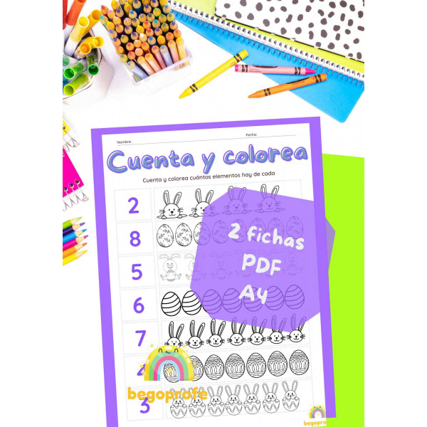 Pascua cuenta y colorea