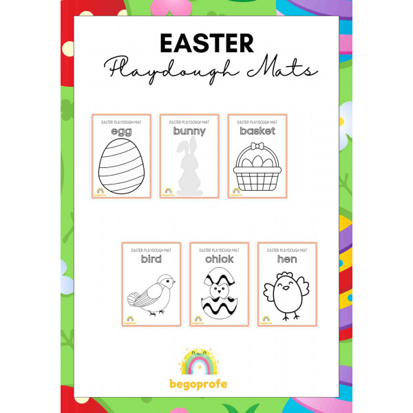 Easter Playdough Mats - Plantillas plastilina Pascua