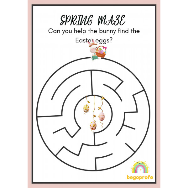 Spring Maze Puzzle Worksheet - Laberintos de primavera