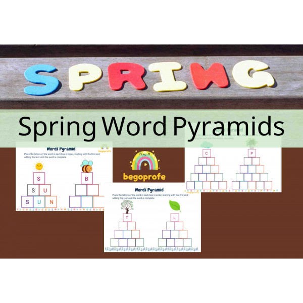 Spring Word Pyramids, different levels, vocabulary activities, word games