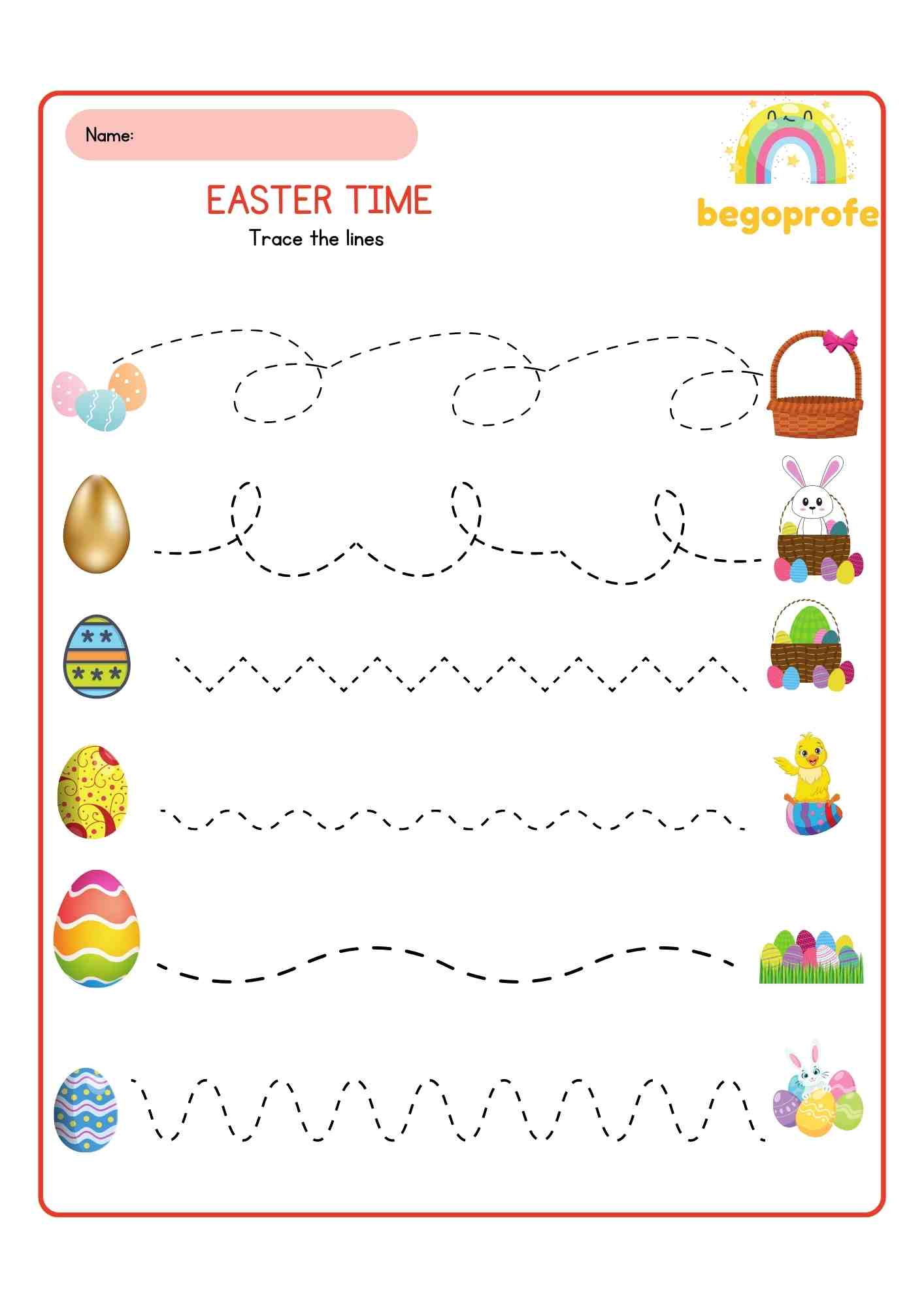 Easter tracing mat - Trazos de Pascua