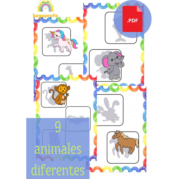 ACTIVIDAD PARA EMPAREJAR SOMBRAS DE ANIMALES