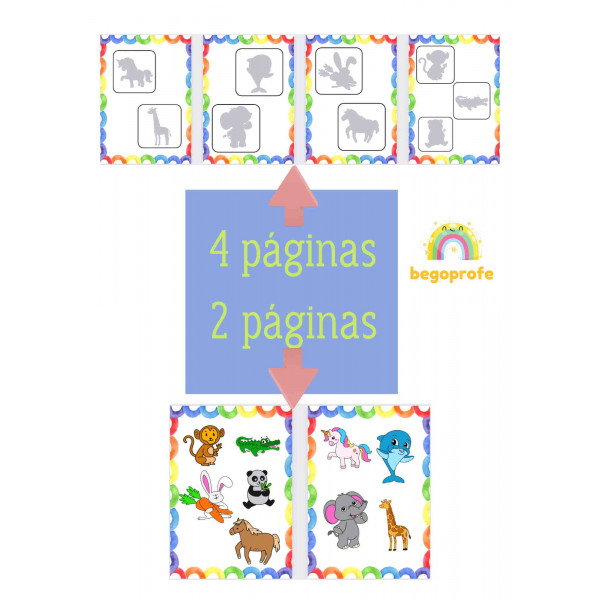 ACTIVIDAD PARA EMPAREJAR SOMBRAS DE ANIMALES