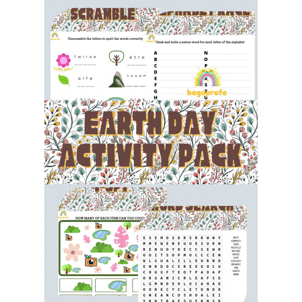 Earth day activity pack worksheets