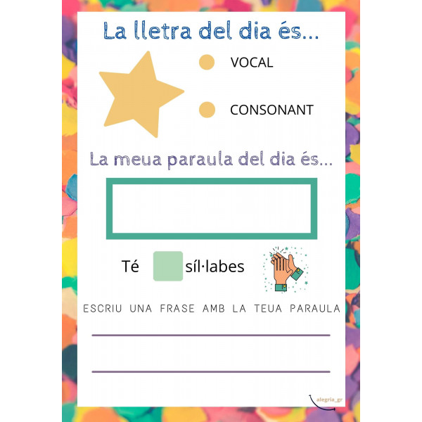 La letra y palabra del día.