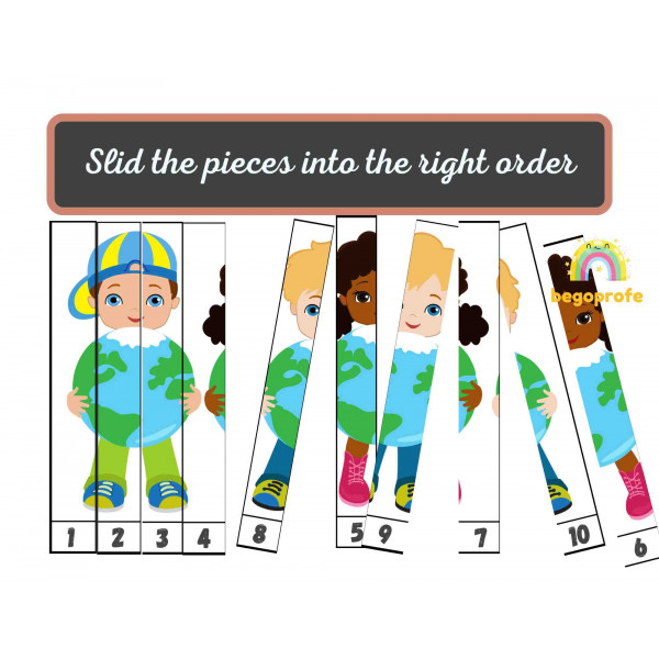 Earth day activities, number sequencing puzzles, fine motor, counting to 100