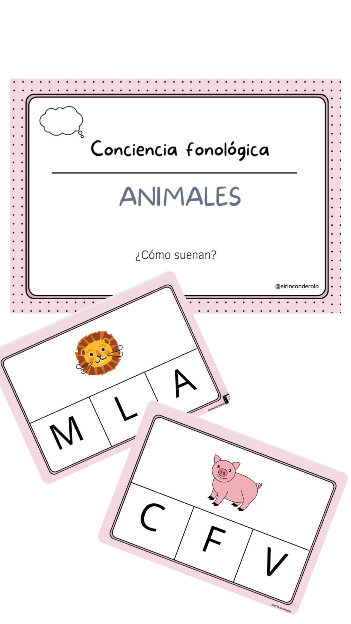 14 TARJETAS FONOLÓGICAS (ANIMALES)