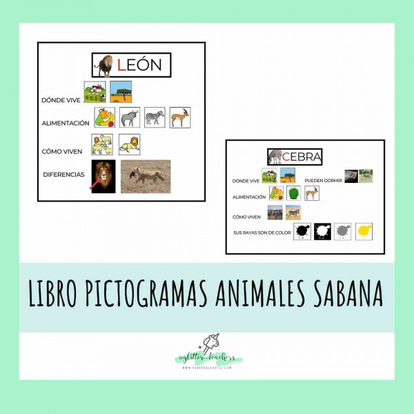 LIBRO PICTOGRAMAS CARACTERÍSTICAS ANIMALES DE LA SABANA