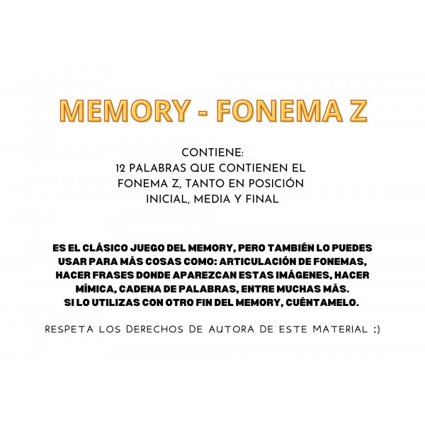 MEMORY FONEMA Z