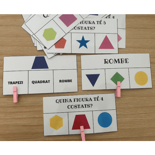 FIGURES GEOMÈTRIQUES. MATERIAL MANIPULATIU MATEMÀTIQUES.