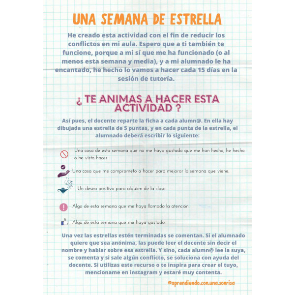 Dinámica una semana estrella.