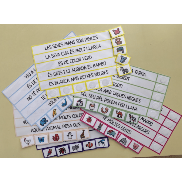 DOSSIER ACTIVITATS LECTOESCRIPTURA ELS ANIMALS. 6 RACONS/ ESTACIONS APRENENTATGE. MATERIAL MANIPULATIU. LLETRA MAJÚSCULA.