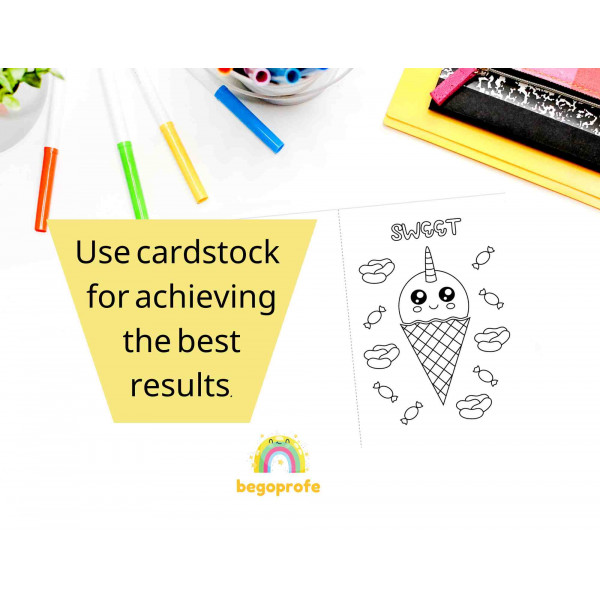 Unicorn foldable coloring cards